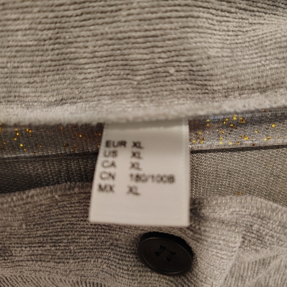 Woman's Grey button down grey corduroy mini skirt - Picture 3 of 5